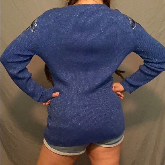 Objects D’art blue embellished sweater sz XLP - Picture 2 of 8